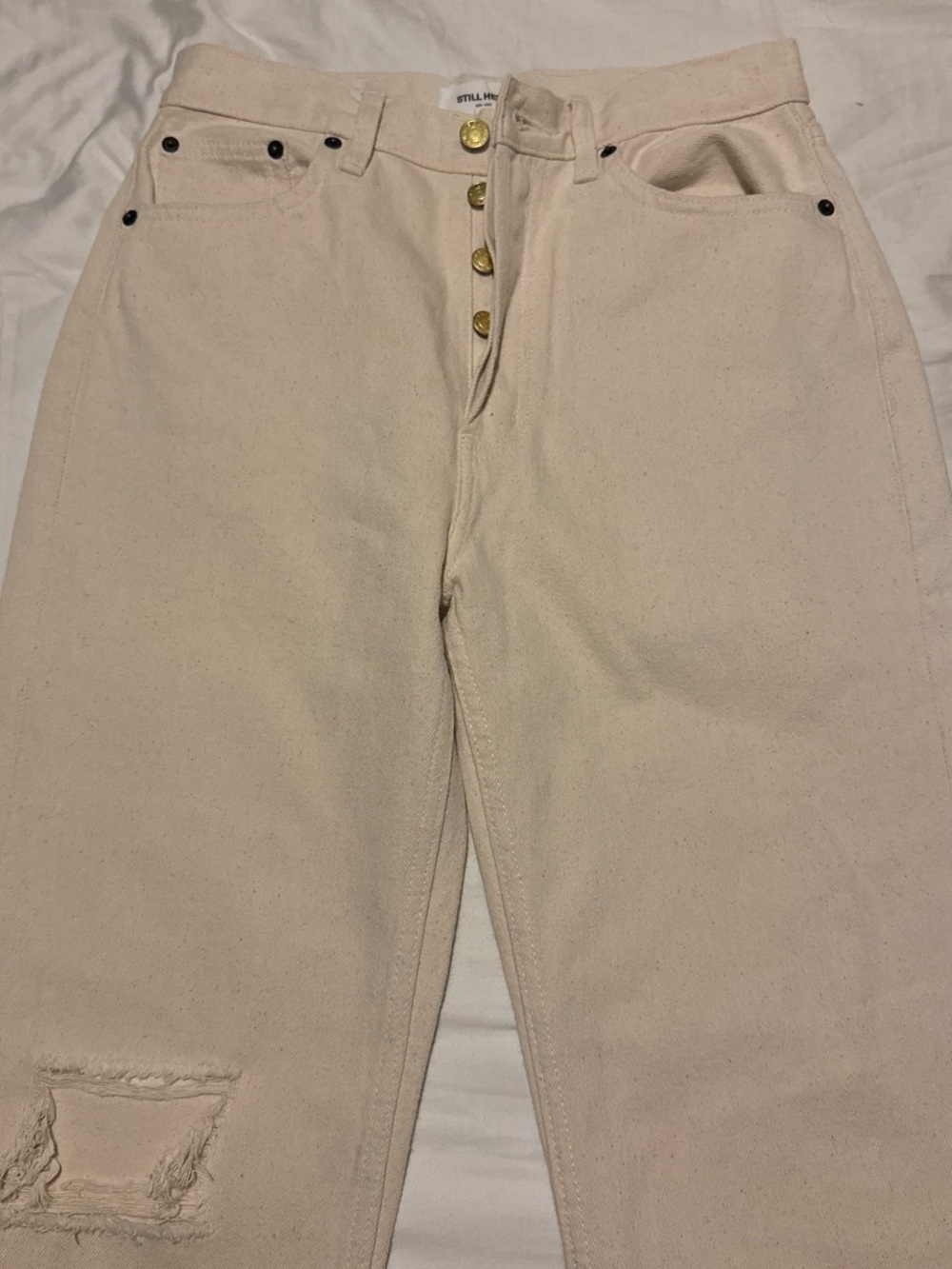 Still Here “childhood” fit jeans shade bone High-Rise Women’s Jeans in Cream